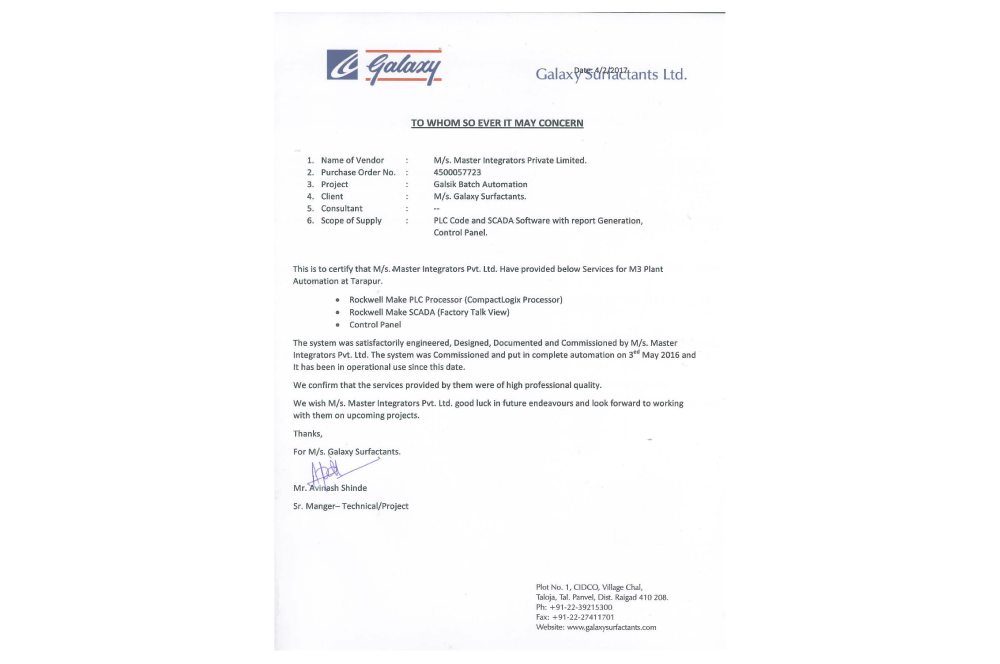 Galaxy Surfactants Ltd